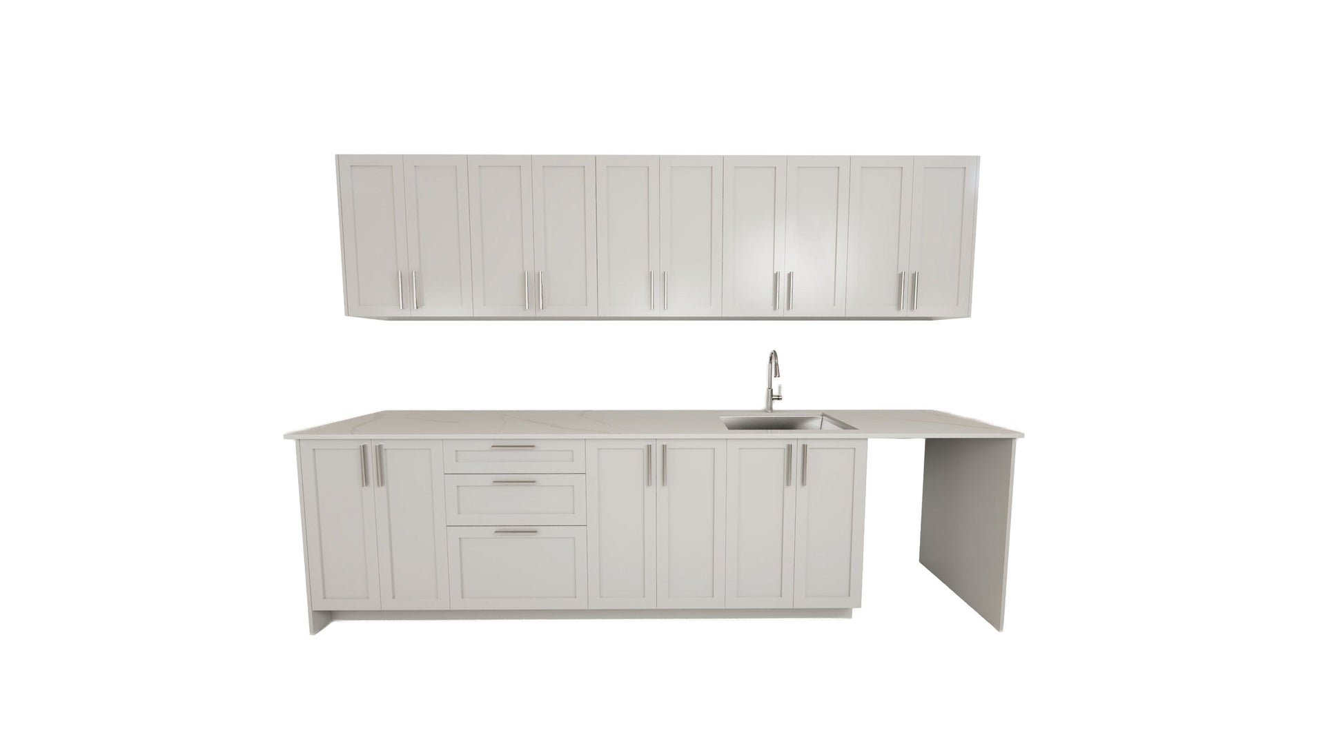 kitchen 10 Feet - 5 Colors 10 Feet SHAKER WHITE