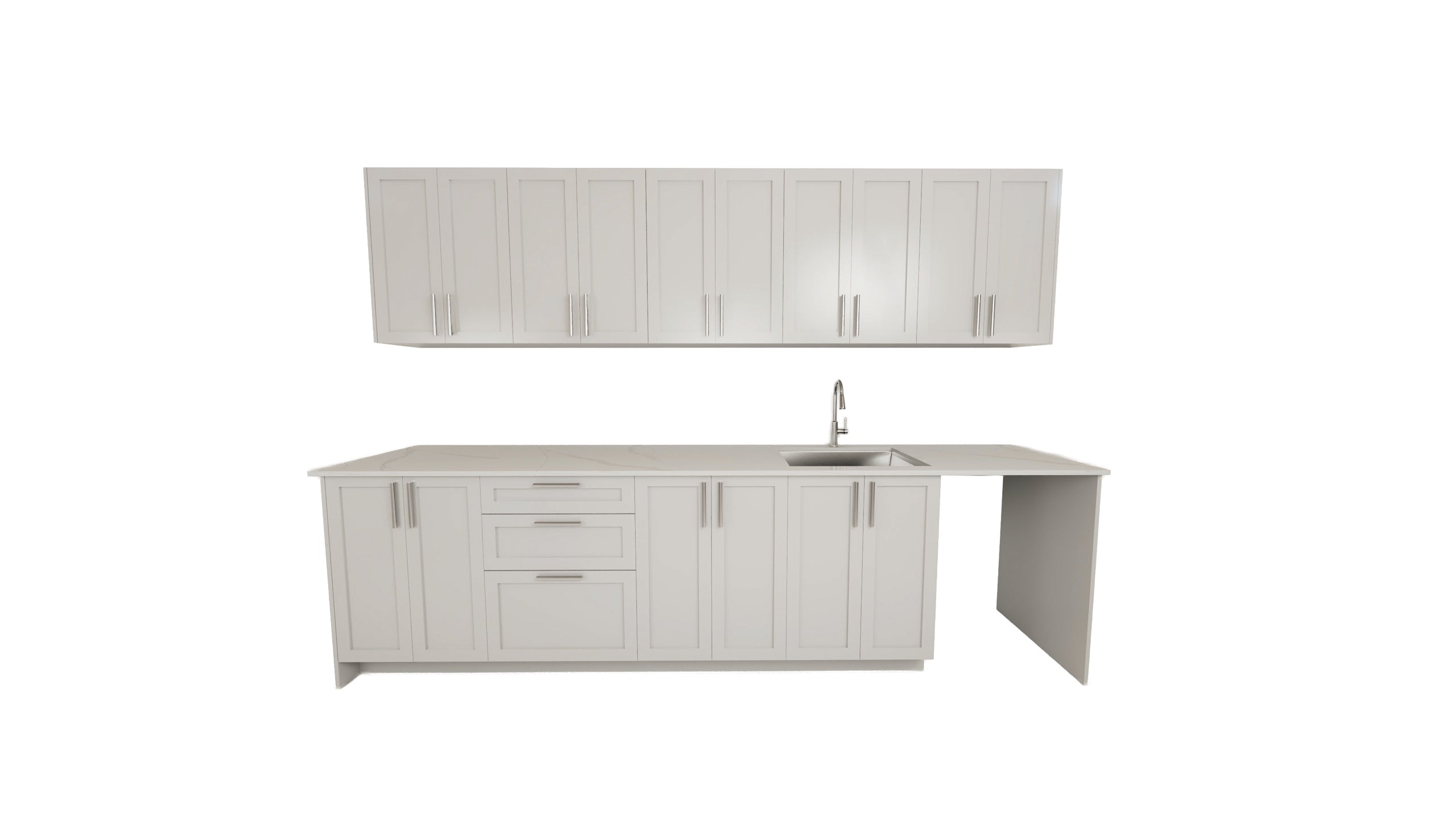 kitchen 10 Feet - 5 Colors 10 Feet SHAKER WHITE