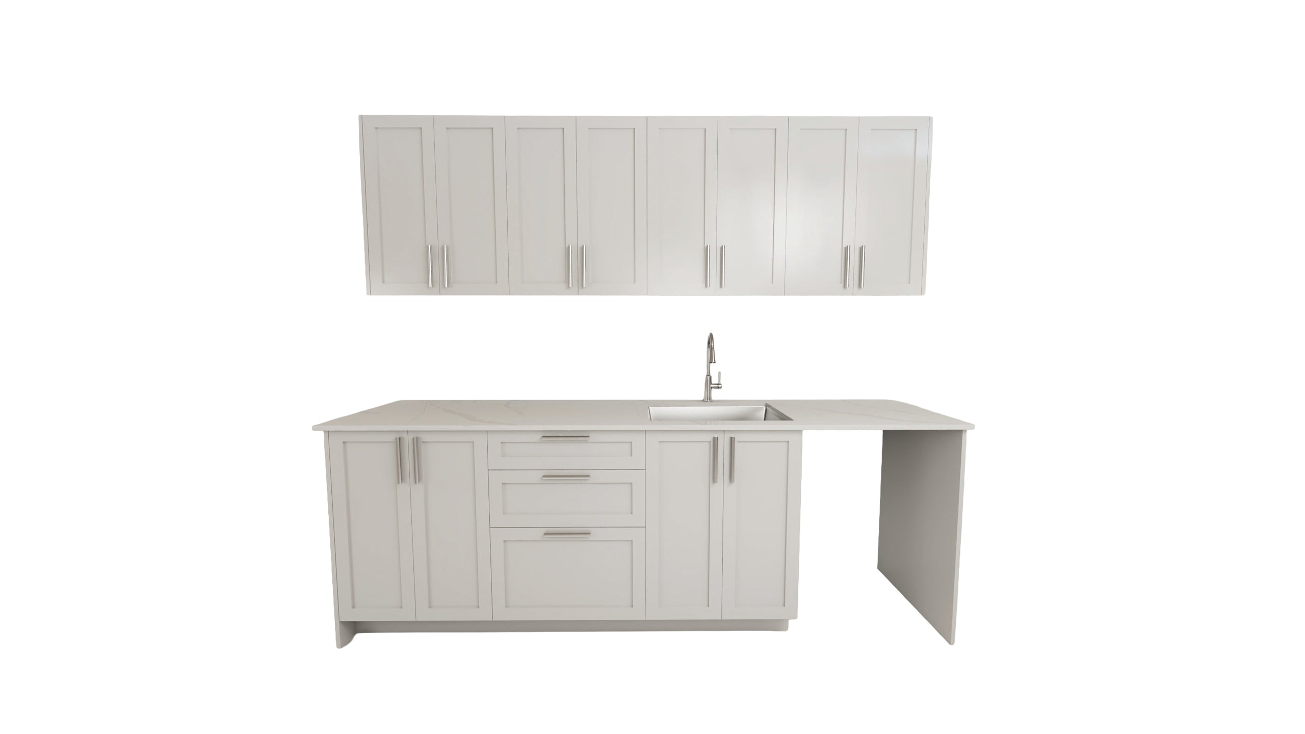 Kitchen 8 Feet - 5 Colors 8 Feet SHAKER WHITE