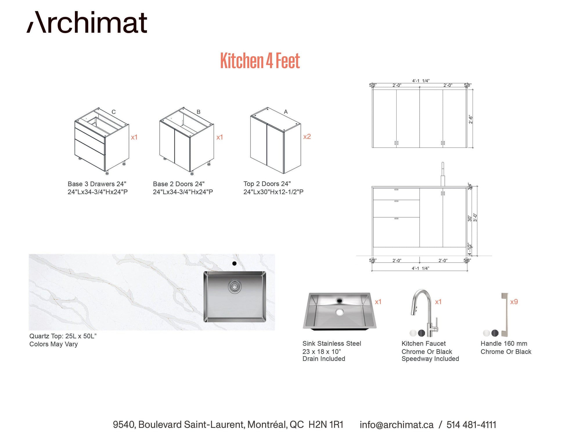 Kitchen 4 feet - 5 Colors