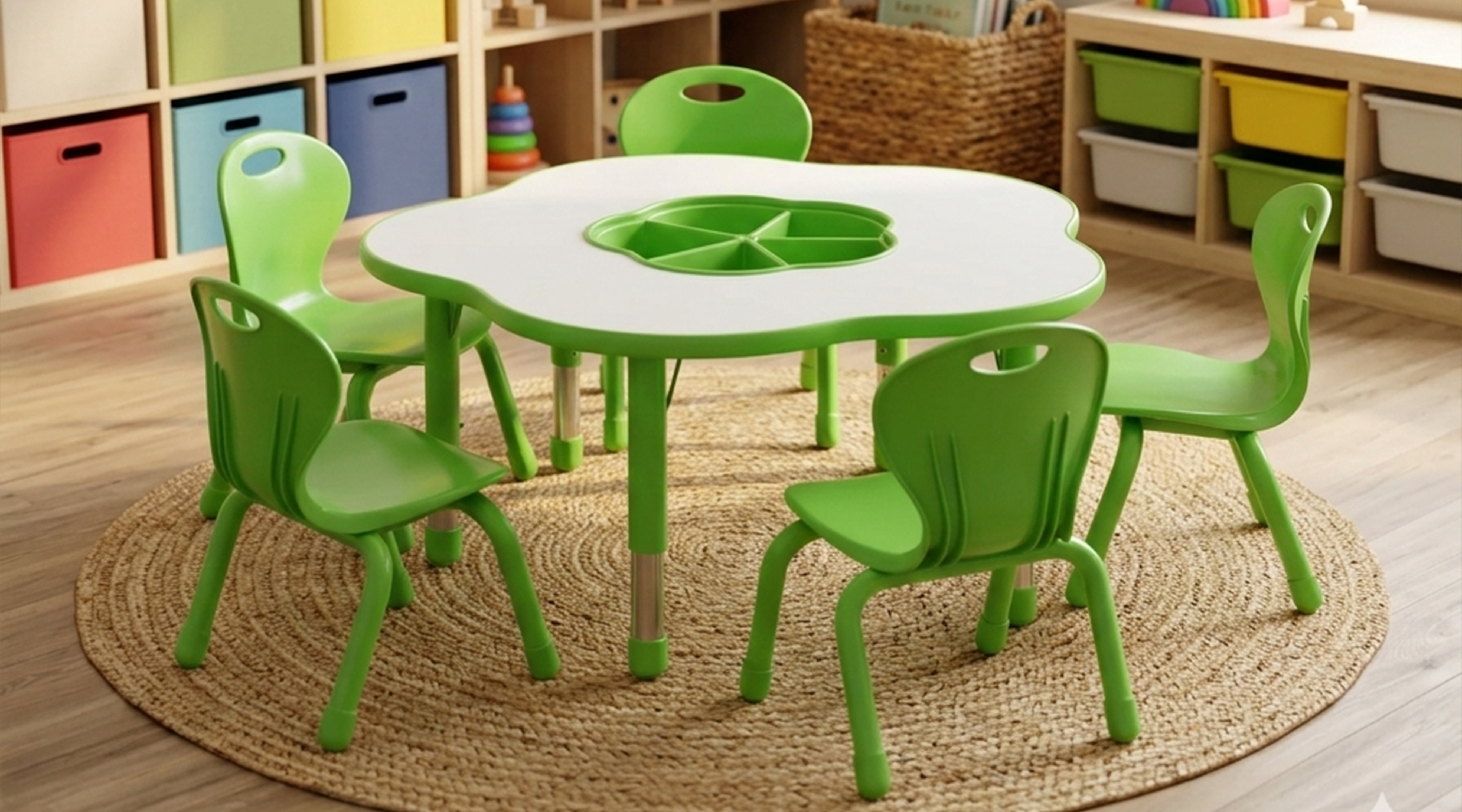 Cloud Table with 5 Metal Chairs Set