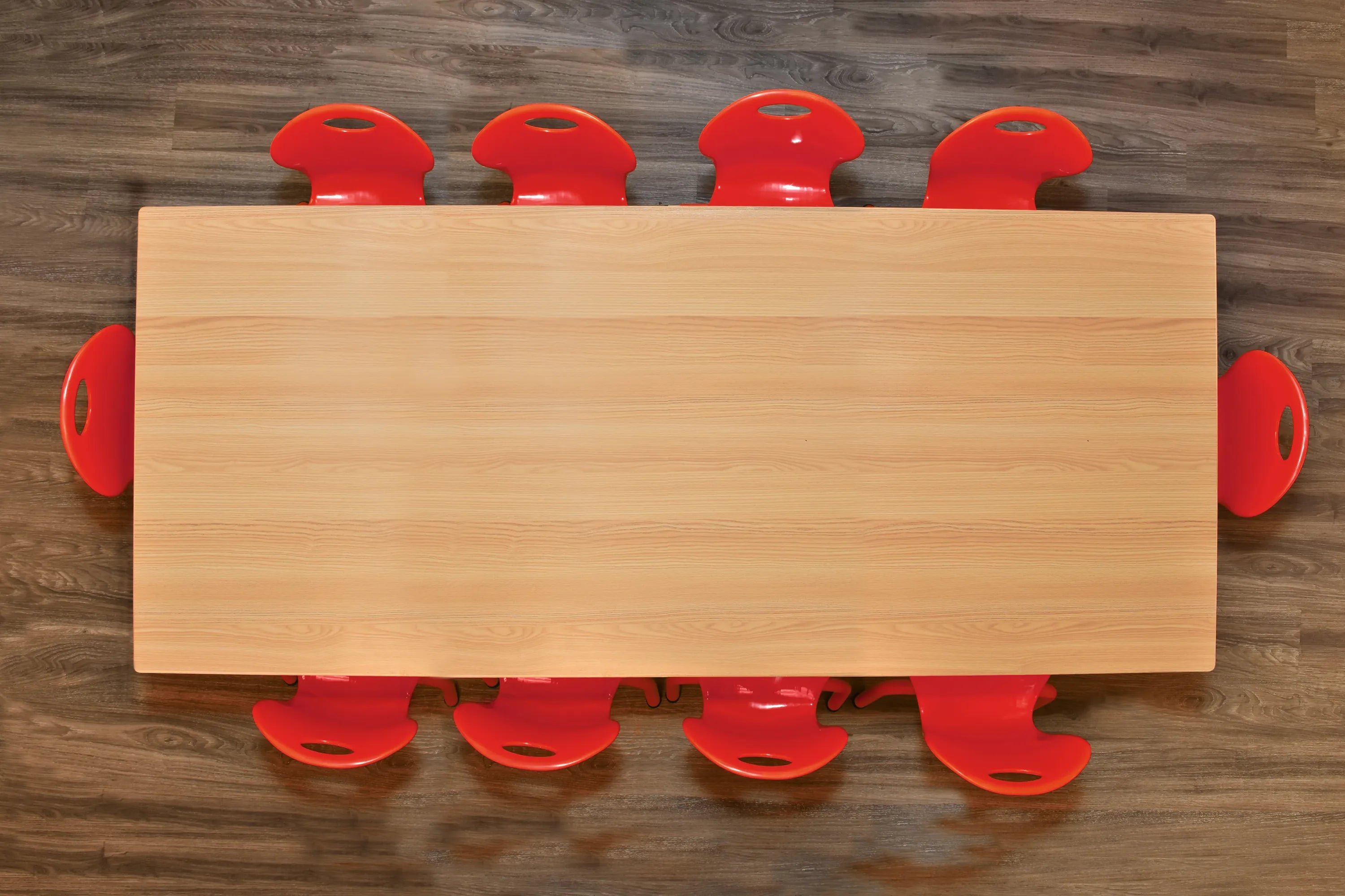 36x72 Natural Table with 10 Metal Chairs Set