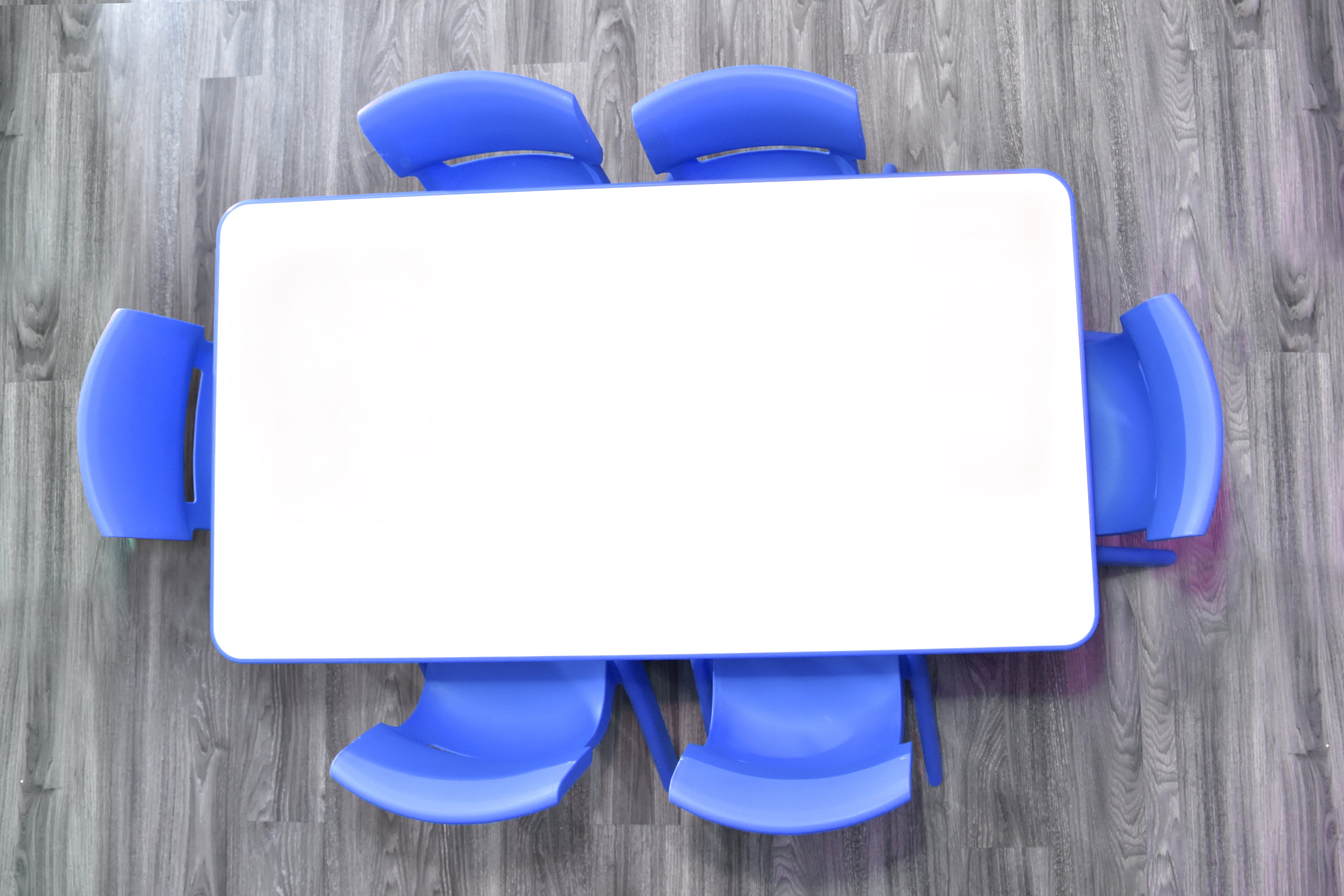 24x45 Table with 6 Plastic Chairs Set