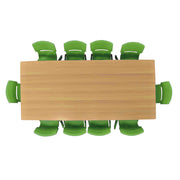36x72 Natural Table with 10 Plastic Chairs Set