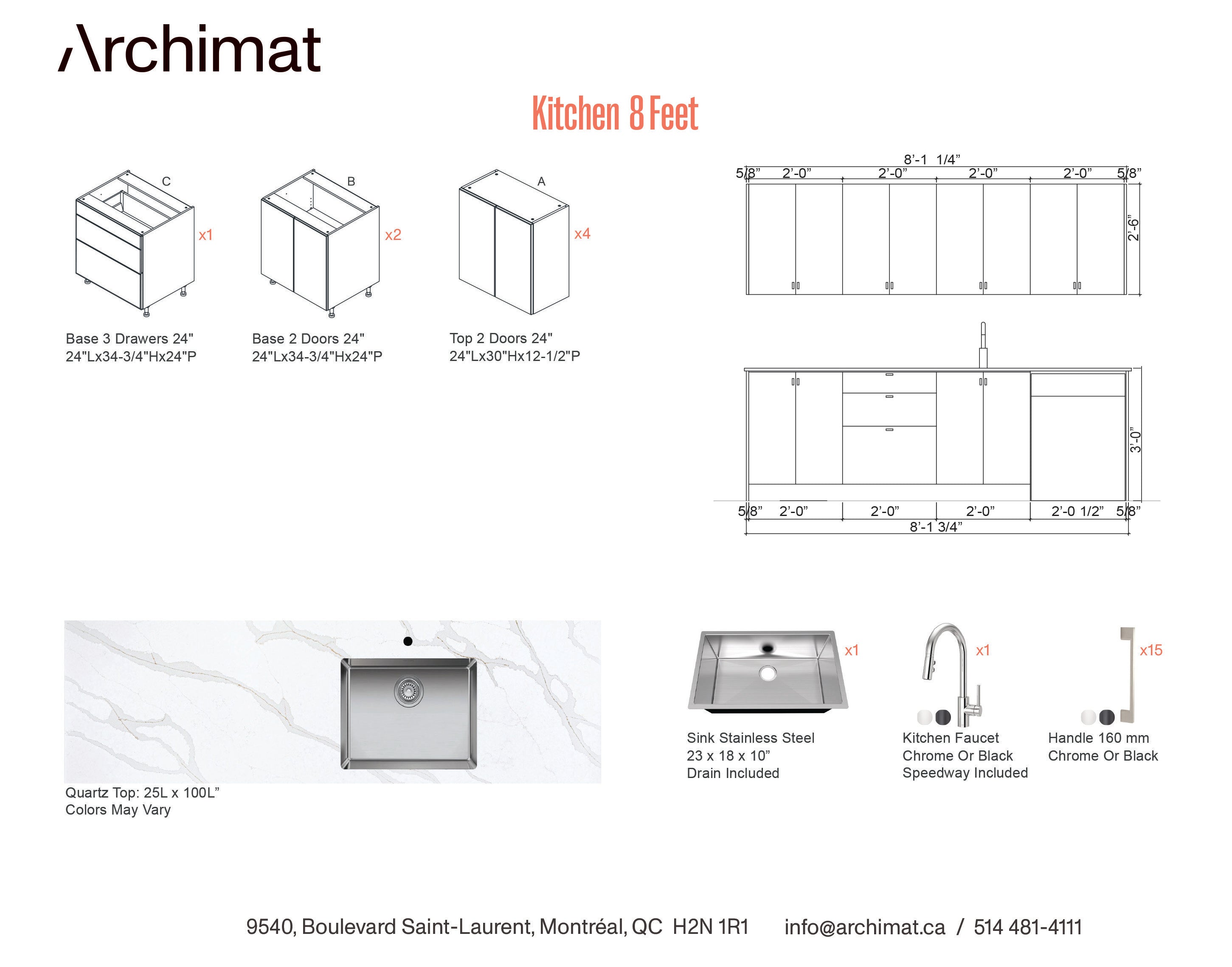 Kitchen 8 Feet - 5 Colors