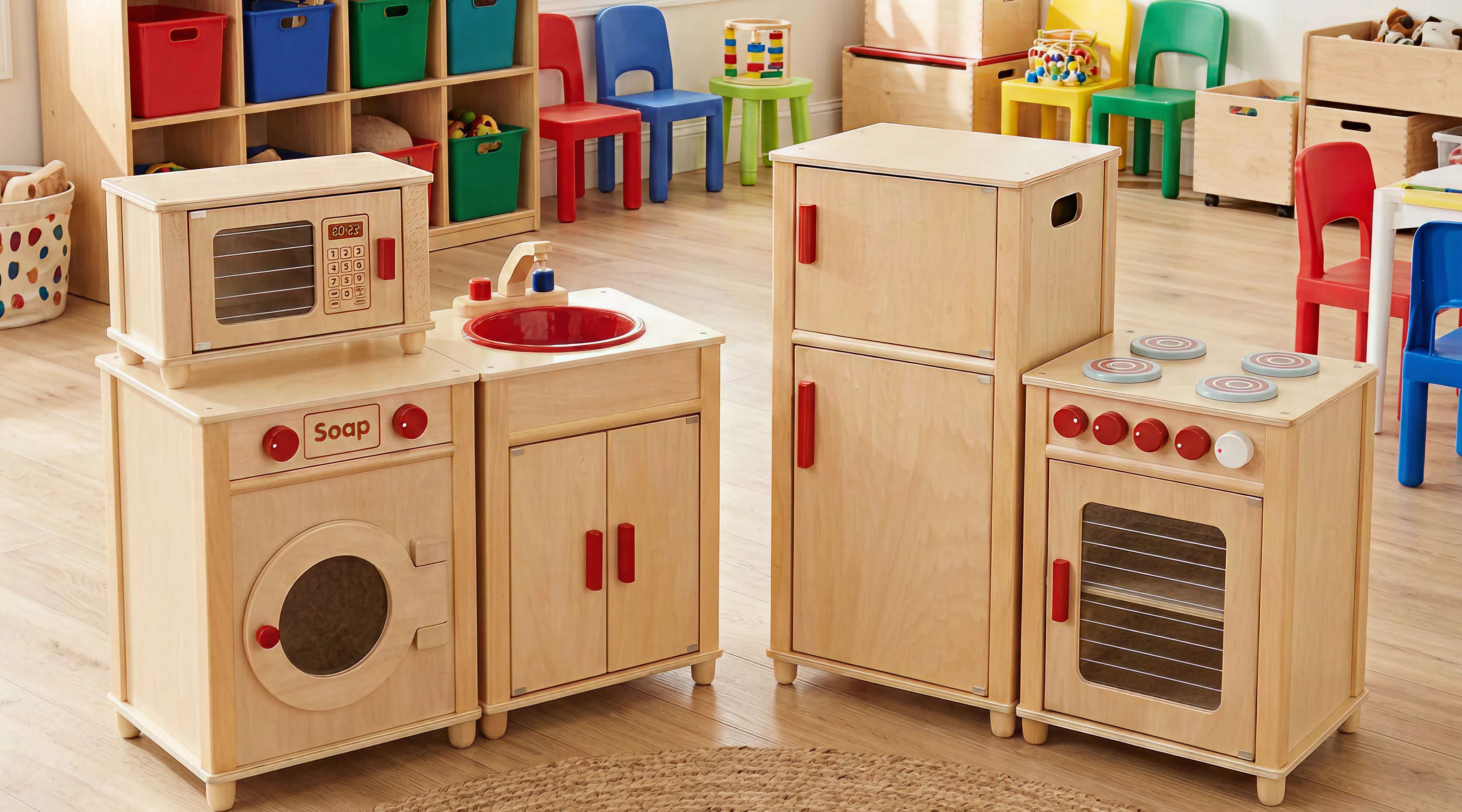 ⑧KinKi Kids75セット Kidicare Natural Wood Modular Play Kitchen Set – 5-Piece