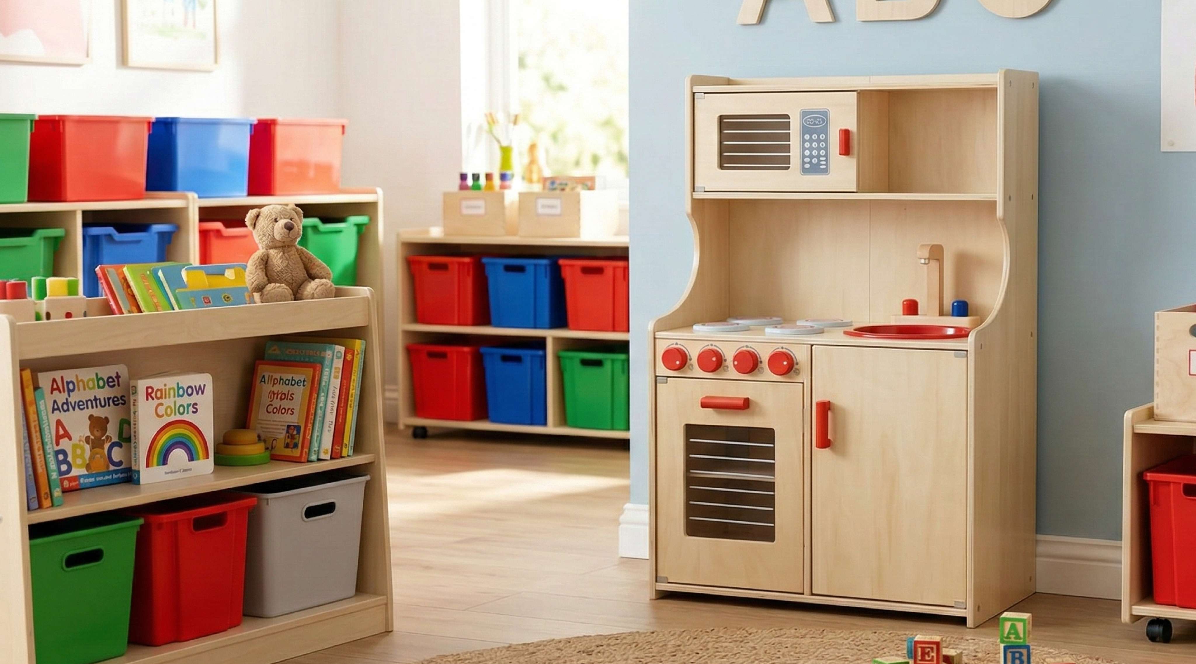 Cuisine de jeu en bois naturel Kidicare