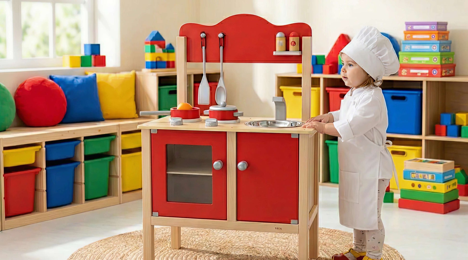 Kidicare Red Kitchen with Accessories