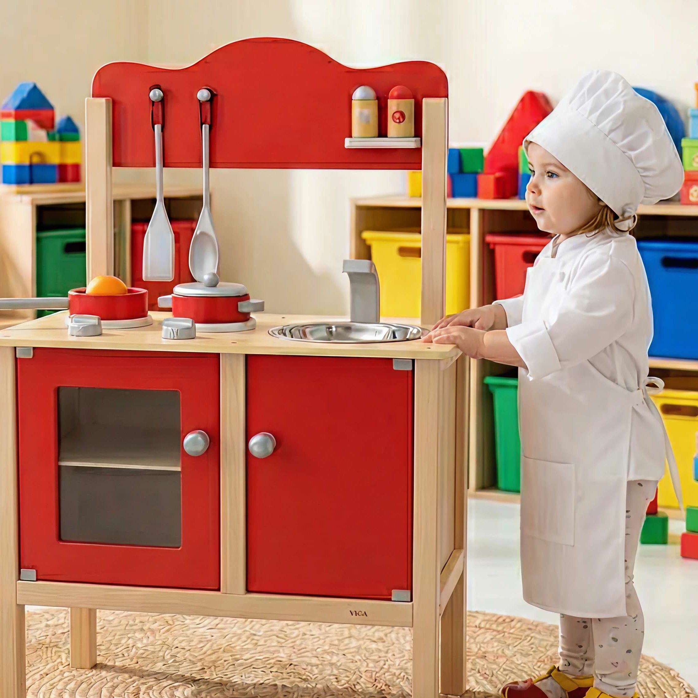 Kidicare Red Kitchen with Accessories