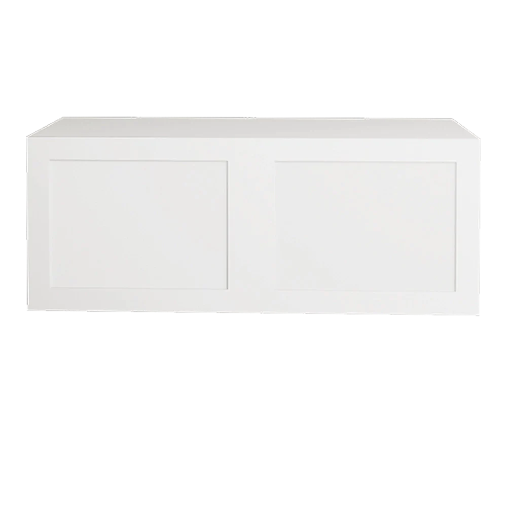 Armoire de cuisine assemblée Urbania Collection au-dessus du réfrigérateur 36 po x 14 po x 12,5 po - Shaker White