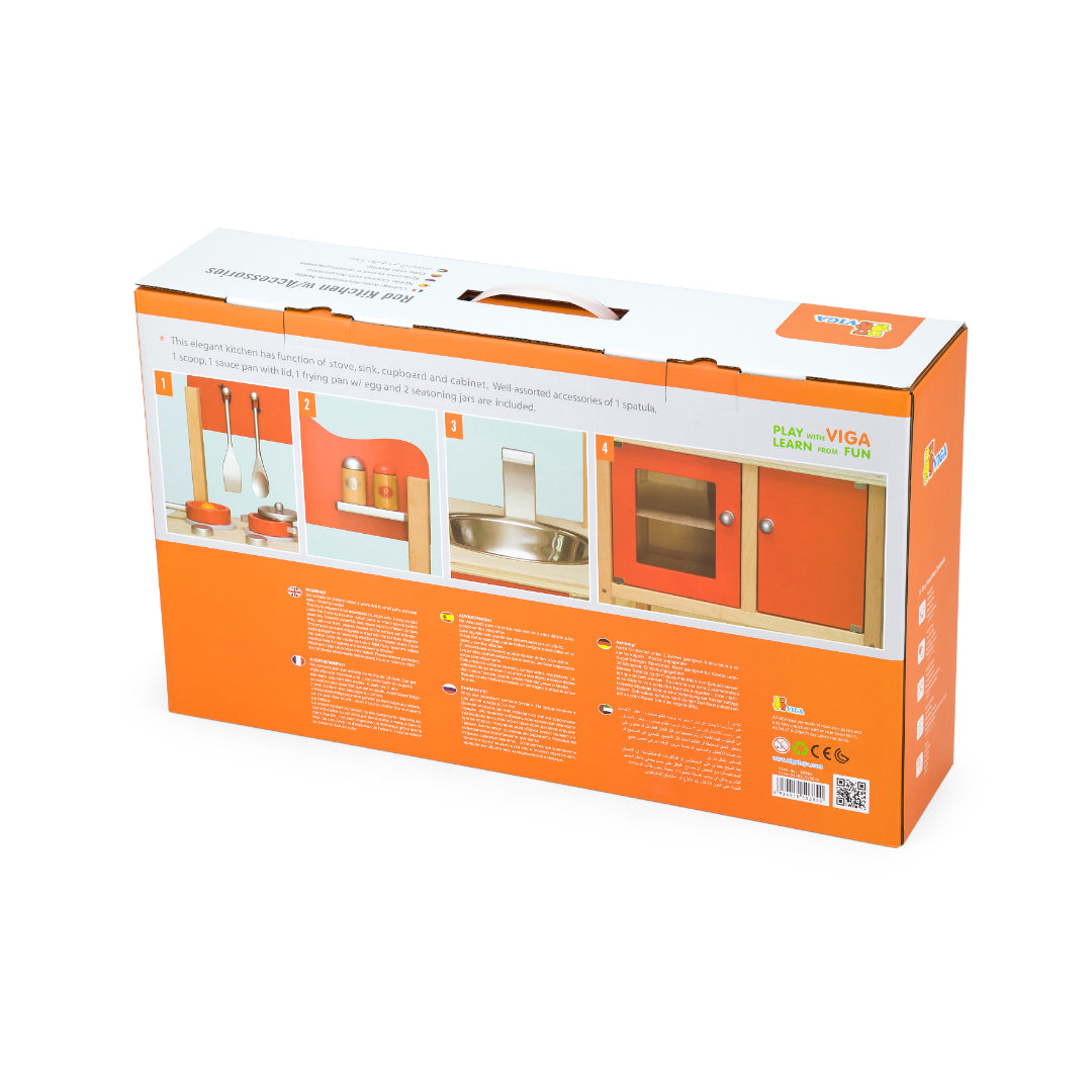 Kidicare Red Kitchen with Accessories