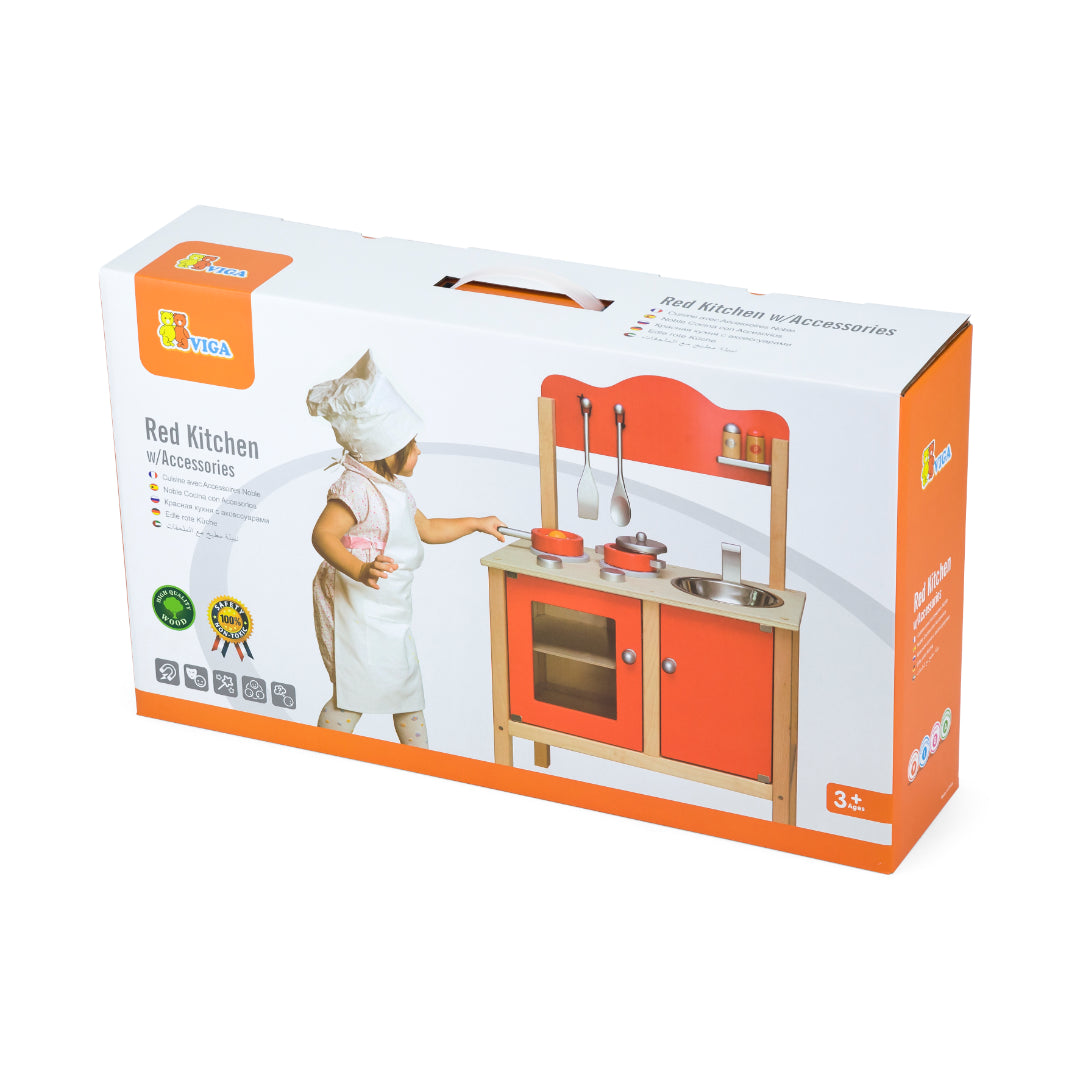 Kidicare Red Kitchen with Accessories